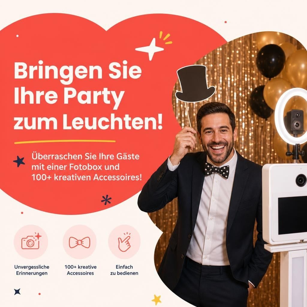 Von der KI generierter Social-Media-Beitrag für einen Eventservice