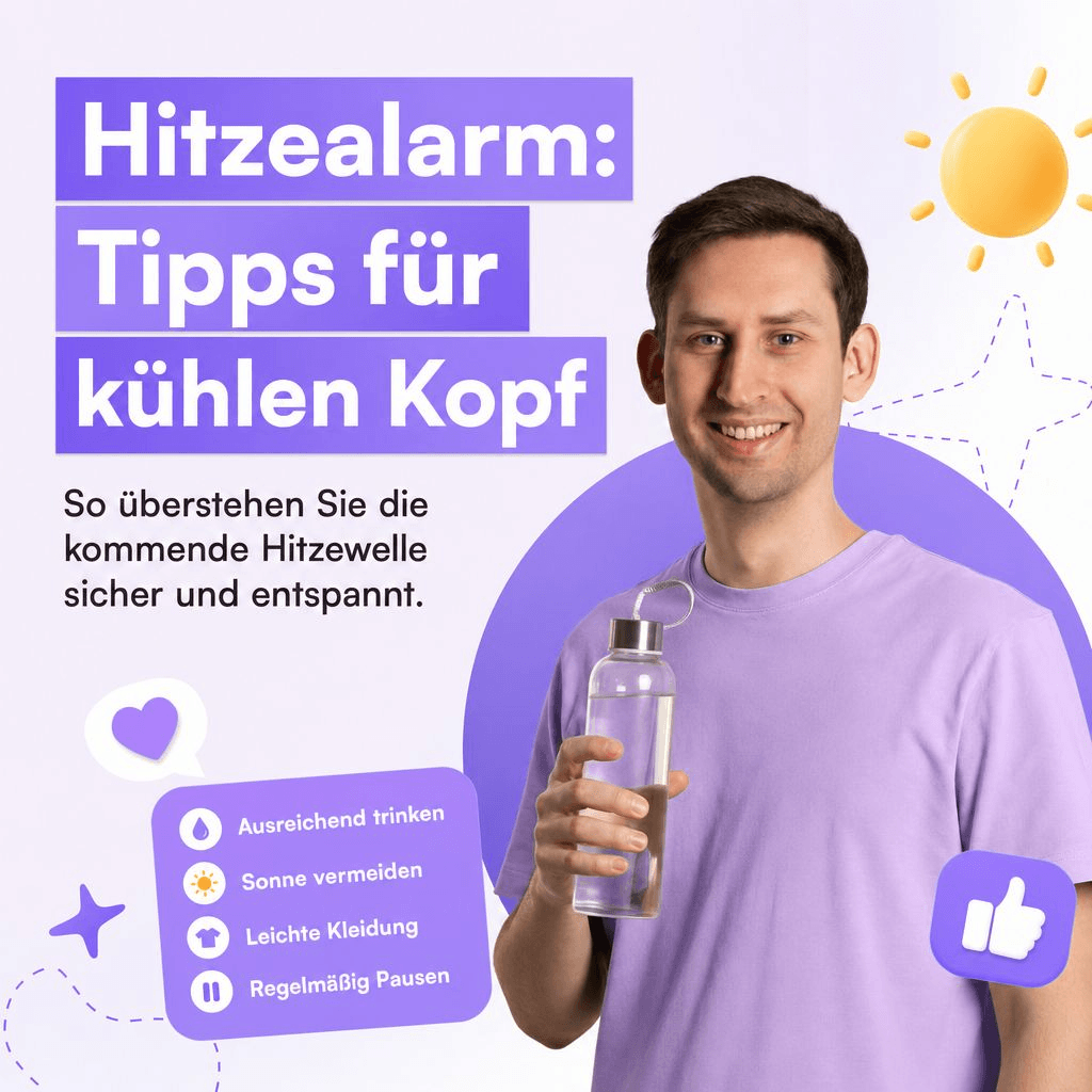 Von der KI generierter Social-Media-Beitrag mit Tipps-Grafik