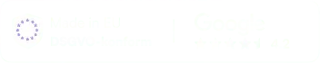 Made in EU, DSGVO-konform · Google Bewertung 4,2 von 5