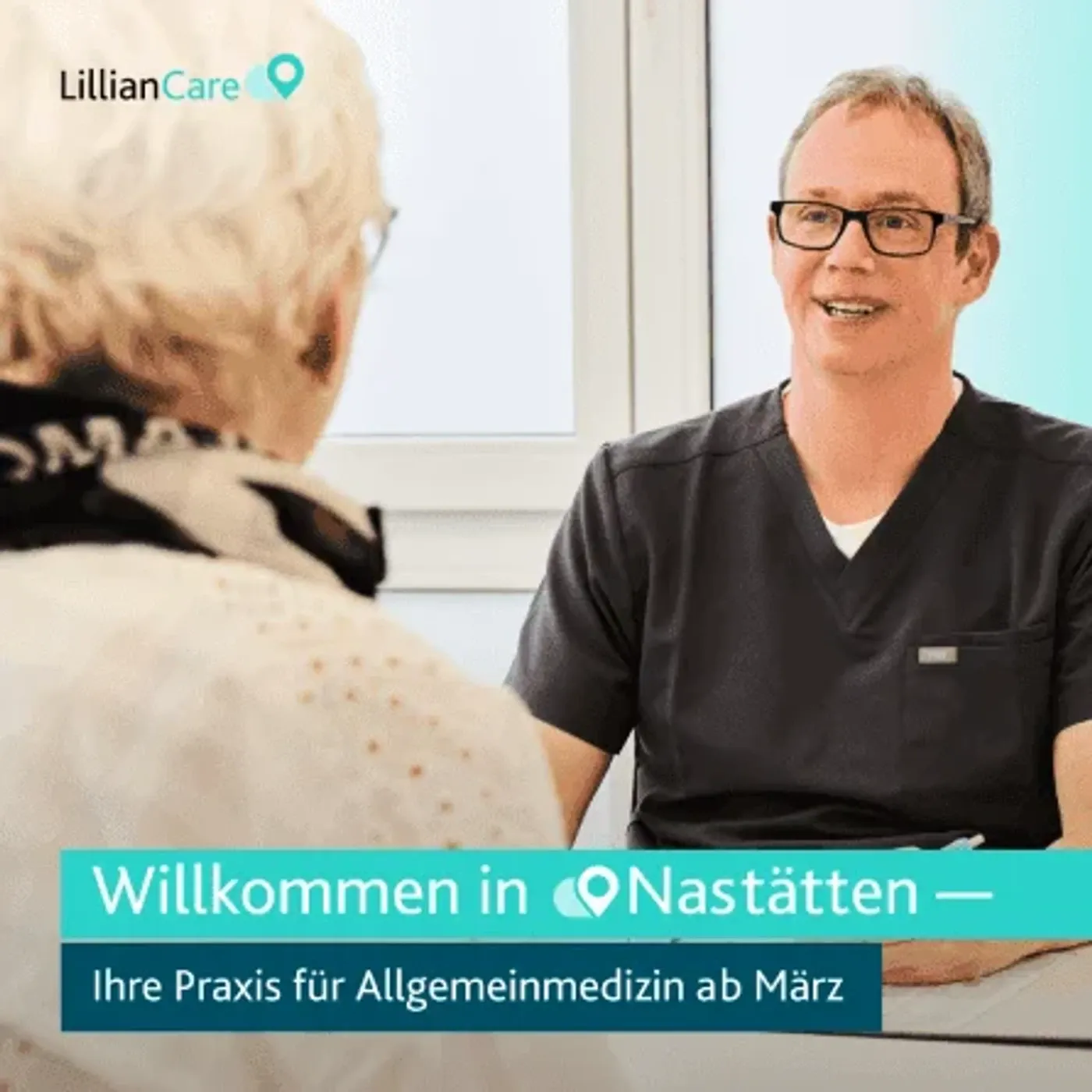 Werbeanzeige für LillianCare: Willkommen in Nastätten, neue Praxis für Allgemeinmedizin ab März